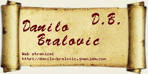 Danilo Bralović vizit kartica